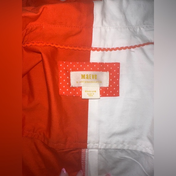 Maeve Red and White Casual Button Down Shirts - Picture 4 of 4